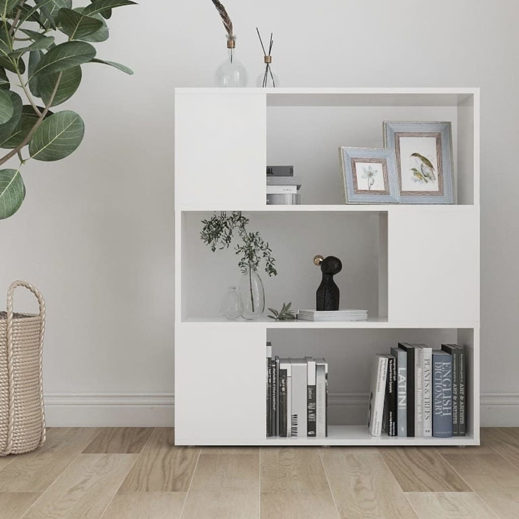 Βιβλιοθήκη/Διαχωριστικό Χώρου Λευκό 80x24x94 εκ. Μοριοσανίδα - Pakobazaar