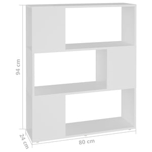 Βιβλιοθήκη/Διαχωριστικό Χώρου Λευκό 80x24x94 εκ. Μοριοσανίδα - Pakobazaar