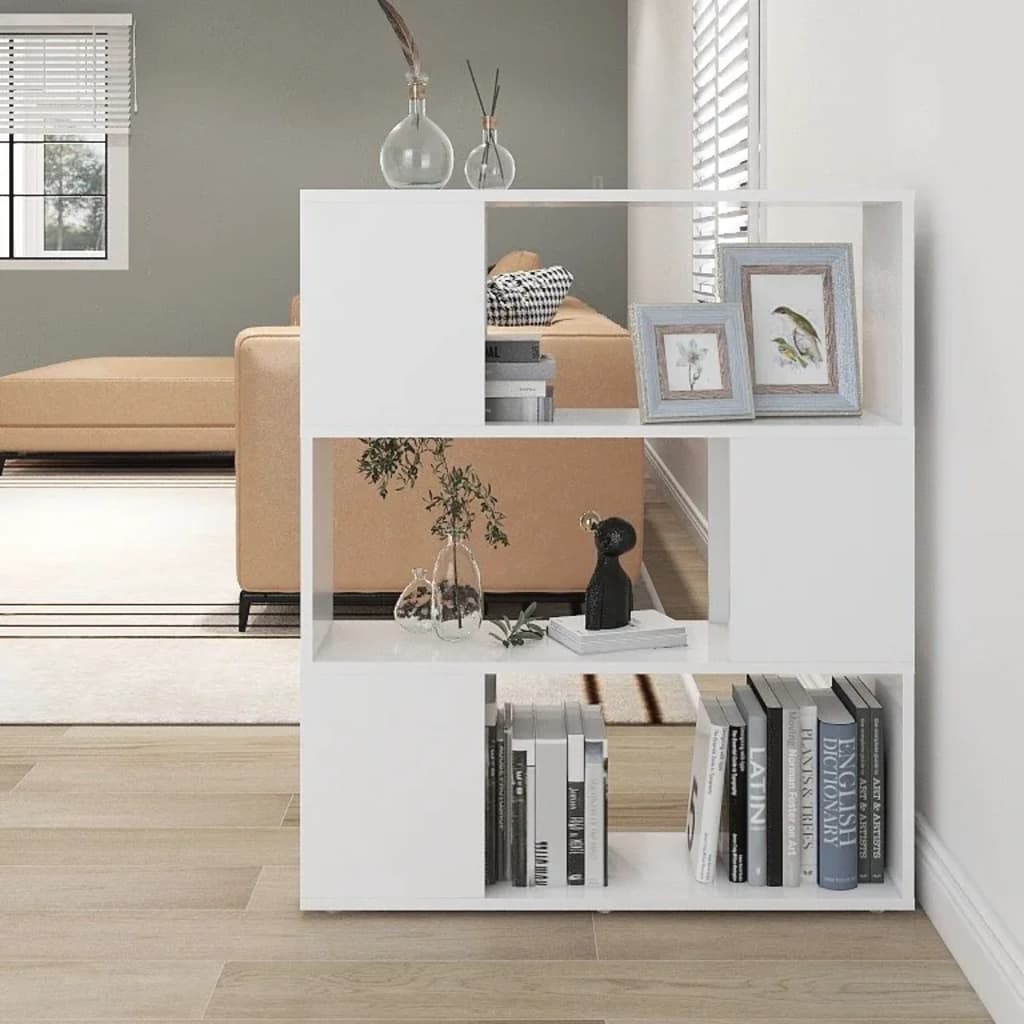 Βιβλιοθήκη/Διαχωριστικό Χώρου Λευκό 80x24x94 εκ. Μοριοσανίδα - Pakobazaar