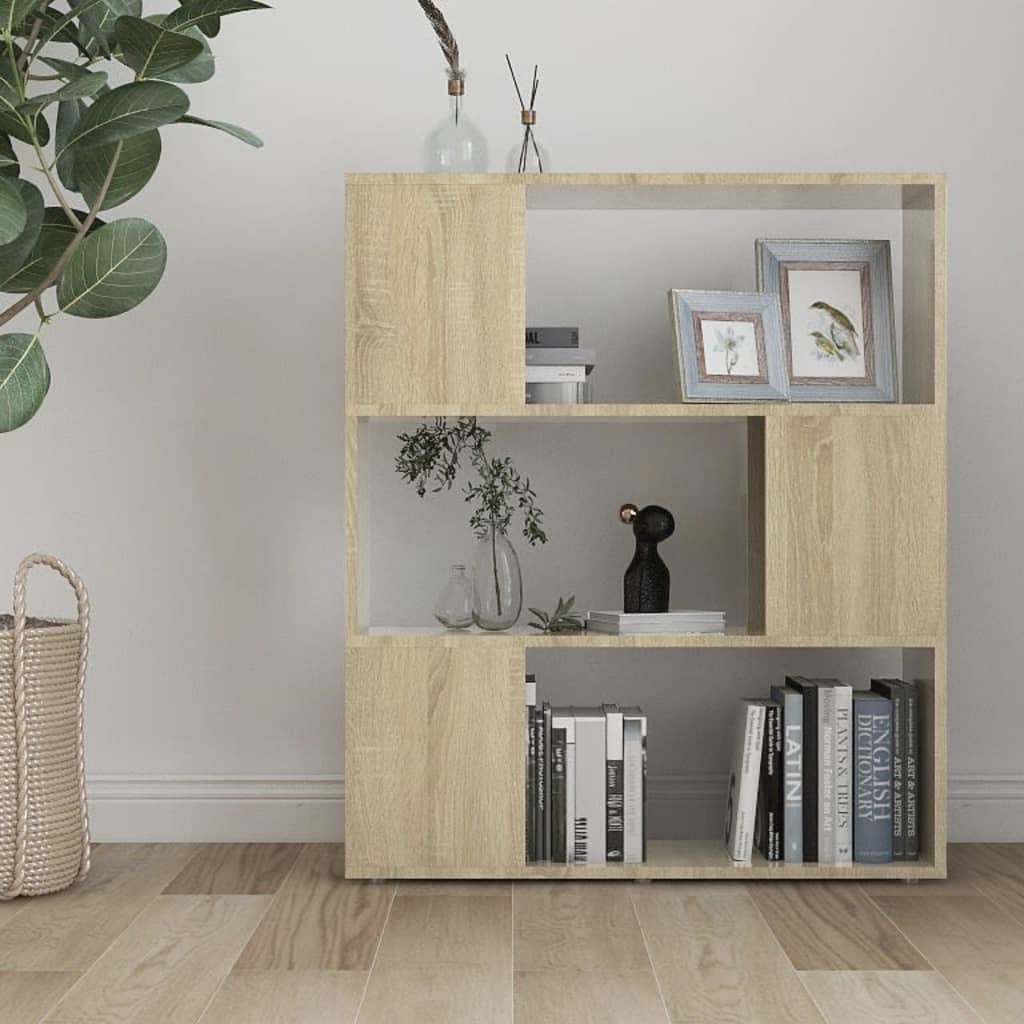 Βιβλιοθήκη/Διαχωριστικό Sonoma Δρυς 80x24x94 εκ. Μοριοσανίδα - Pakobazaar