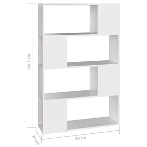 Βιβλιοθήκη/Διαχωριστικό Χώρου Λευκό 80x24x124,5 εκ. Μοριοσανίδα