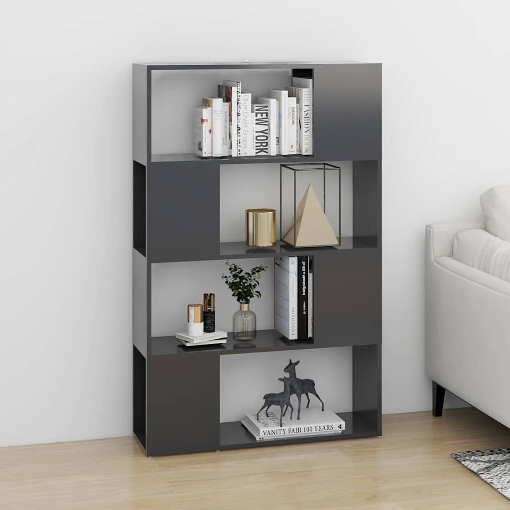 Βιβλιοθήκη/Διαχωριστικό Χώρου Γκρι 80x24x124,5 εκ. Επεξ. Ξύλο - Pakobazaar