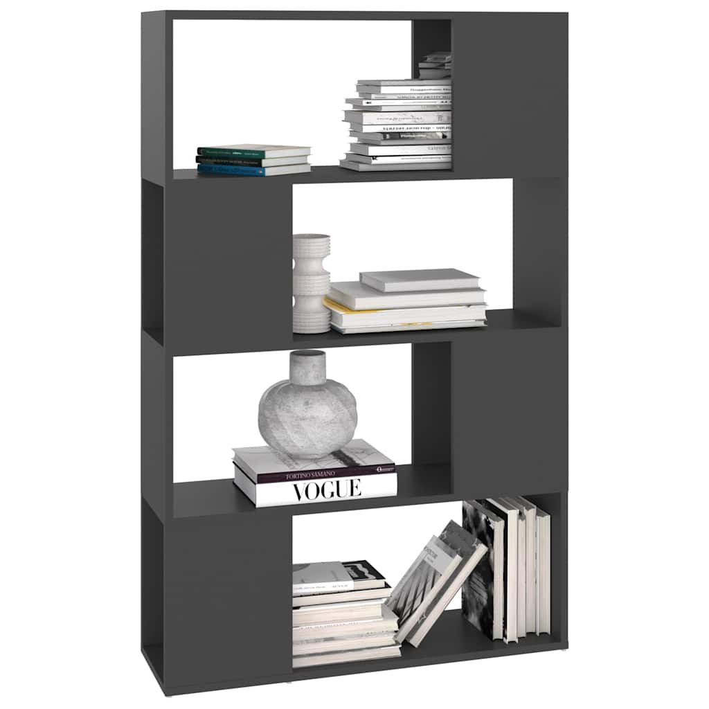 Βιβλιοθήκη/Διαχωριστικό Χώρου Γκρι 80x24x124,5 εκ. Επεξ. Ξύλο - Pakobazaar