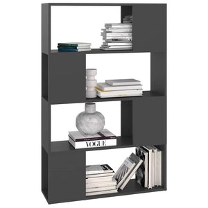 Βιβλιοθήκη/Διαχωριστικό Χώρου Γκρι 80x24x124,5 εκ. Επεξ. Ξύλο - Pakobazaar