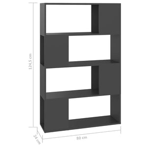Βιβλιοθήκη/Διαχωριστικό Χώρου Γκρι 80x24x124,5 εκ. Επεξ. Ξύλο - Pakobazaar