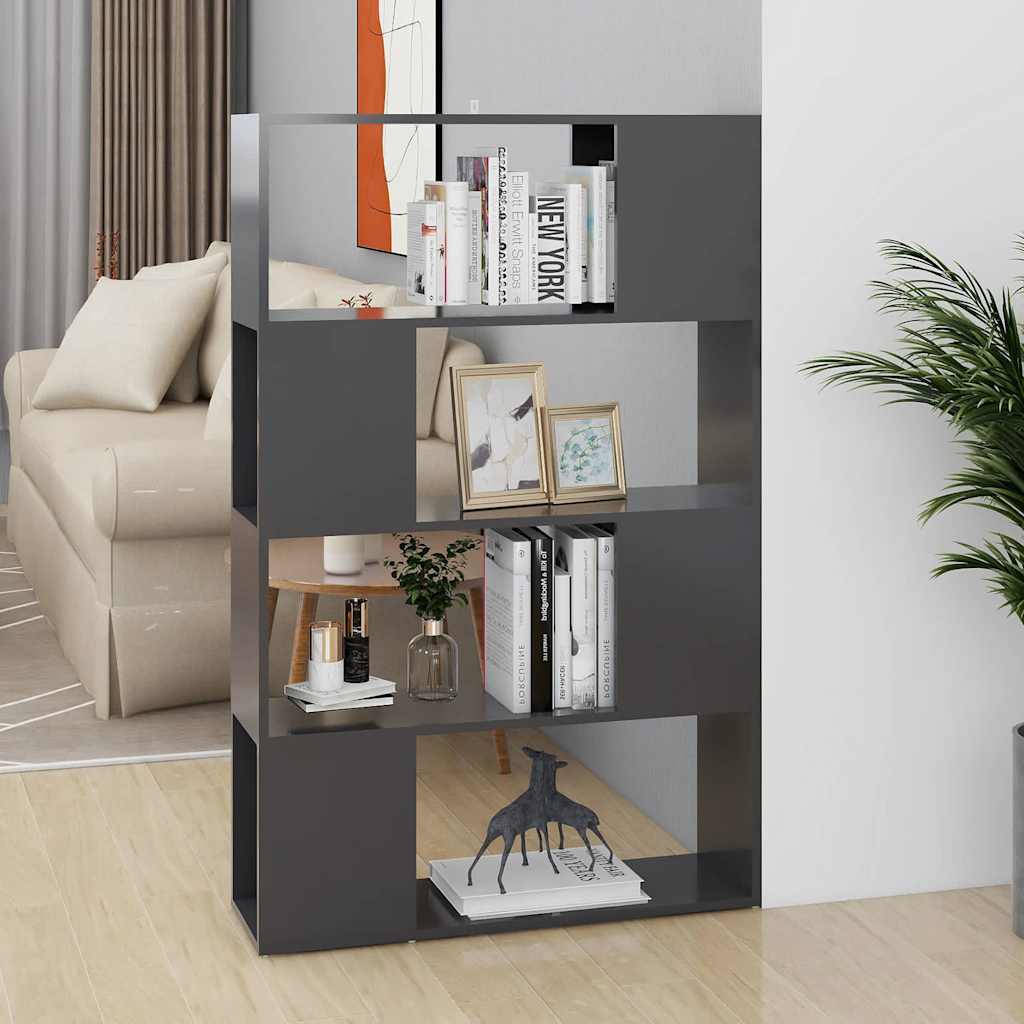 Βιβλιοθήκη/Διαχωριστικό Χώρου Γκρι 80x24x124,5 εκ. Επεξ. Ξύλο - Pakobazaar