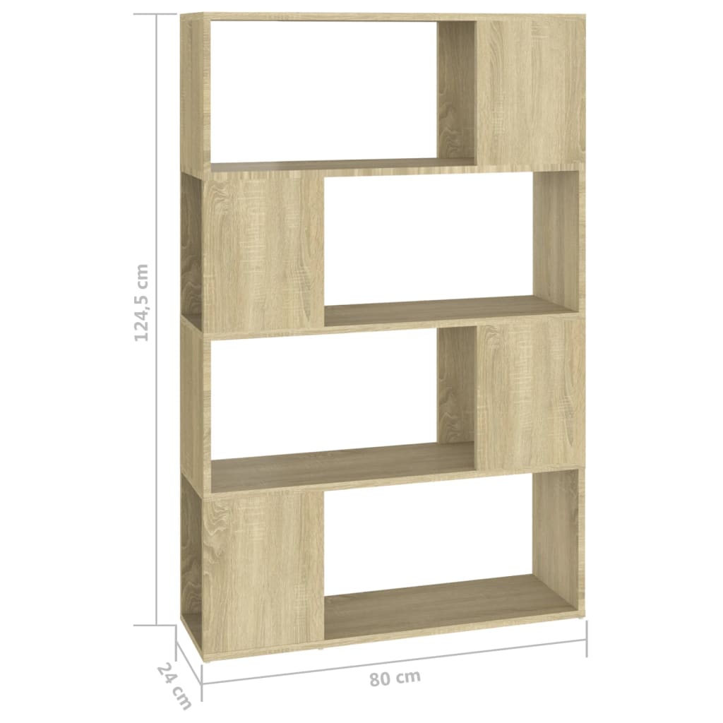 Βιβλιοθήκη/Διαχωριστικό Χώρου Sonoma Δρυς 80x24x124,5εκ Μοριοσ.