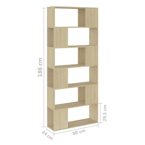 Βιβλιοθήκη/Διαχωρ. Χώρου Sonoma Δρυς 80x24x186 εκ. Επεξ. Ξύλο - Pakobazaar