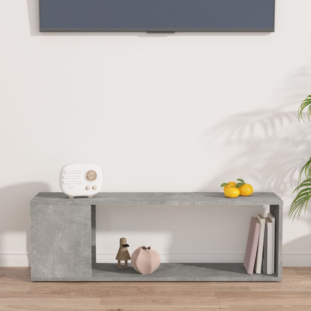 Έπιπλο Τηλεόρασης Γκρι Σκυροδέματος 100x24x32 εκ. Επεξ. Ξύλο - Pakobazaar