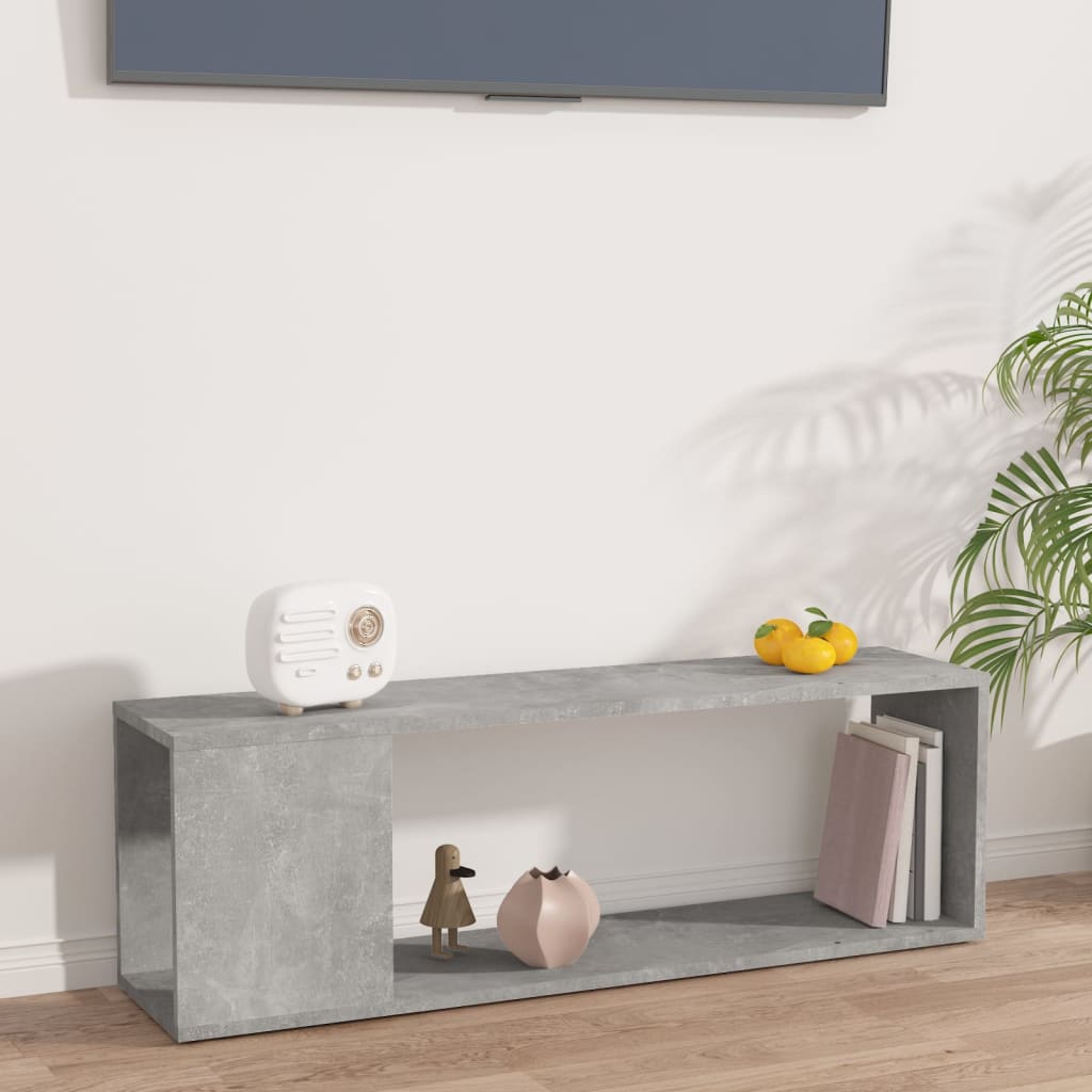 Έπιπλο Τηλεόρασης Γκρι Σκυροδέματος 100x24x32 εκ. Επεξ. Ξύλο - Pakobazaar