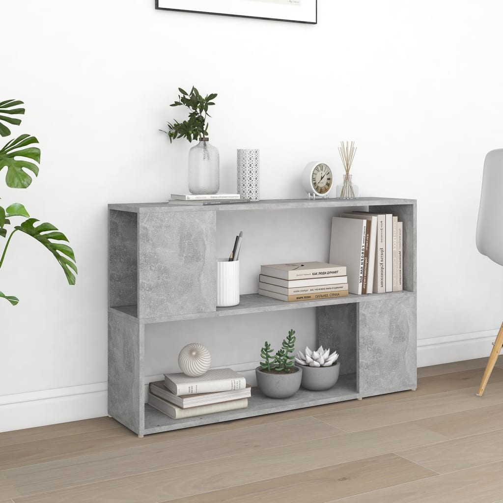 Βιβλιοθήκη Γκρι Σκυροδέματος 100 x 24 x 63 εκ. Επεξεργασμ. Ξύλο
