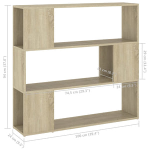 Βιβλιοθήκη/Διαχωριστικό Χώρου Sonoma Δρυς 100 x 24 x 94 εκ. - Pakobazaar