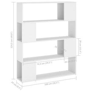 Βιβλιοθήκη/Διαχωριστικό Χώρου Λευκό 100 x 24 x 124 εκ. - Pakobazaar