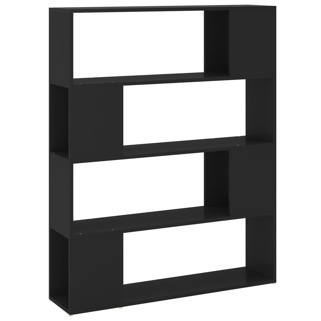 Βιβλιοθήκη/Διαχωριστικό Χώρου Μαύρο 100 x 24 x 124 εκ. - Pakobazaar