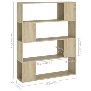 Βιβλιοθήκη/Διαχωριστικό Χώρου Sonoma Δρυς 100 x 24 x 124 εκ. - Pakobazaar