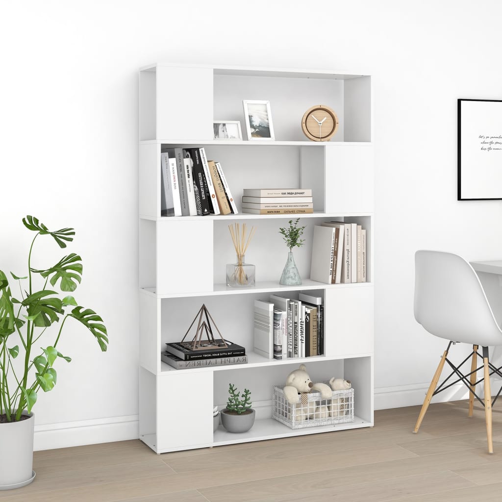 Βιβλιοθήκη/Διαχωριστικό Χώρου Λευκό 100x24x155 εκ. Επεξ. Ξύλο - Pakobazaar