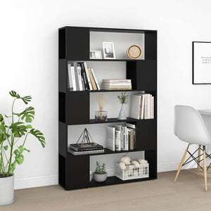 Βιβλιοθήκη/Διαχωριστικό Χώρου Μαύρο 100x24x155 εκ. Επεξ. Ξύλο