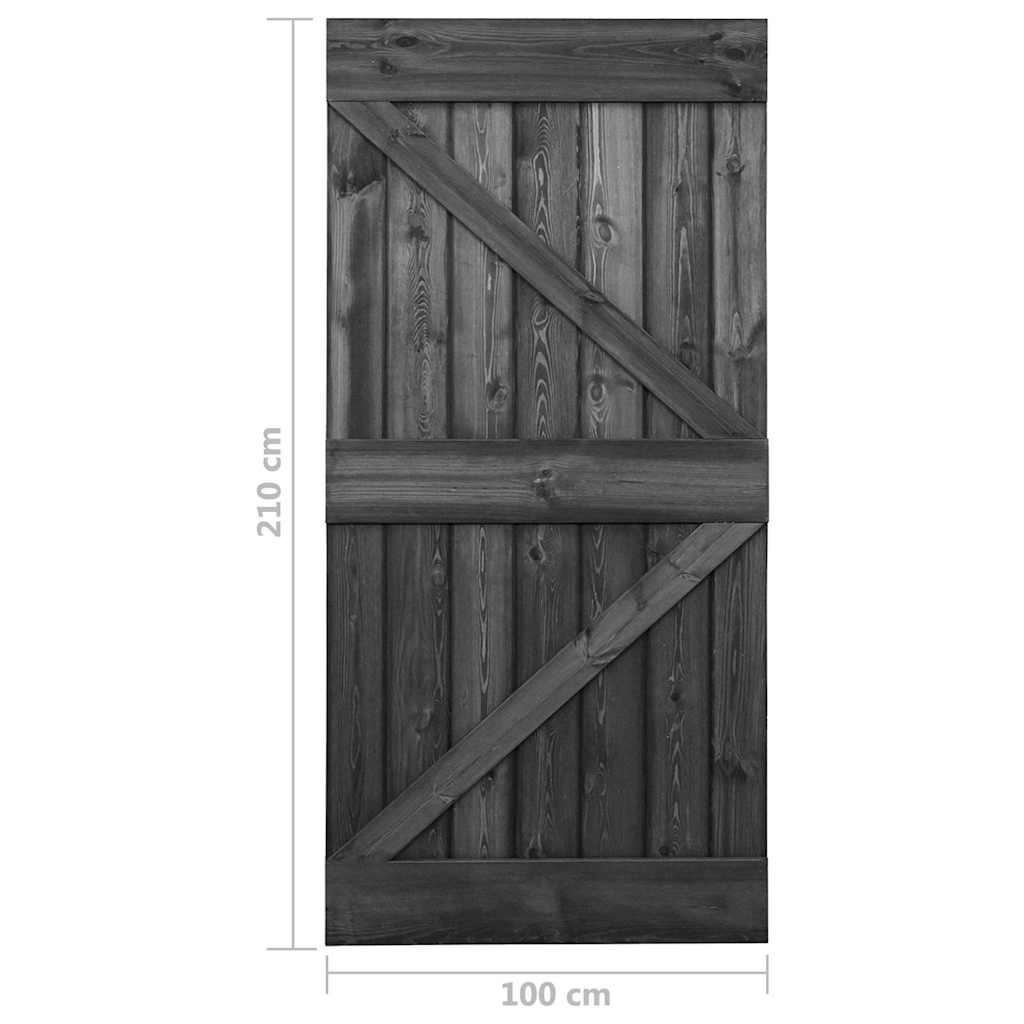 Πόρτα Μαύρη 100 x 210 εκ. από Μασίφ Ξύλο Πεύκου - Pakobazaar
