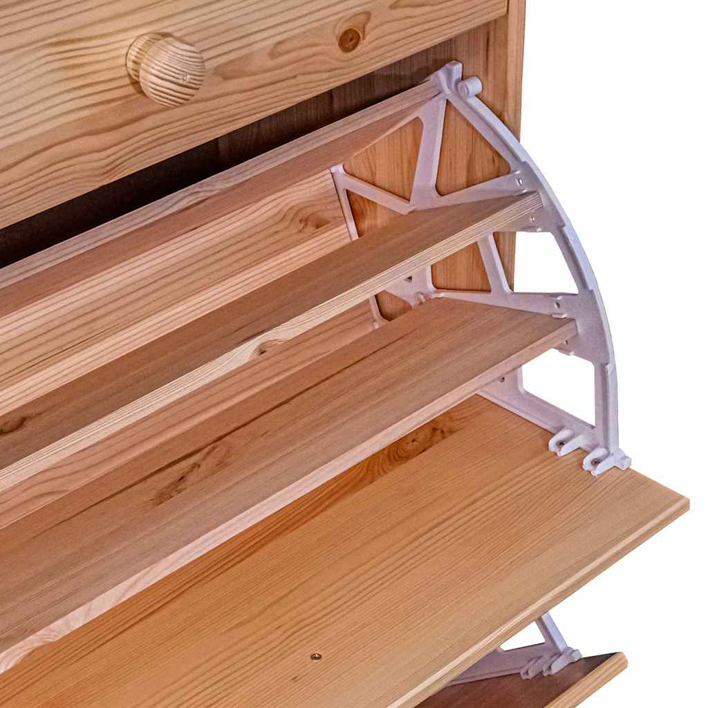 Παπουτσοθήκη με 2 Πορτάκια 113 x 35 x 89 εκ. Μασίφ Ξύλο Πεύκου