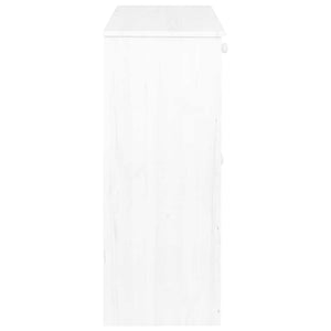 Συρταριέρα με 2 Συρτάρια Λευκή 78x35x89 εκ. Μασίφ Ξύλο Πεύκου