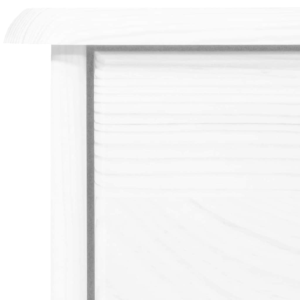 Συρταριέρα με 2 Συρτάρια Λευκή 78x35x89 εκ. Μασίφ Ξύλο Πεύκου