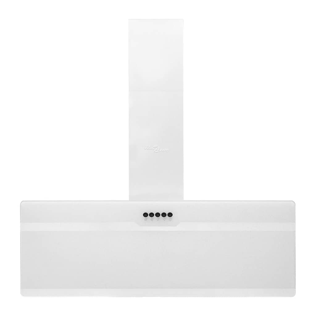 Απορροφητήρας Τοίχου Λευκός 90 εκ. από Ατσάλι και Ψημένο Γυαλί - Pakobazaar