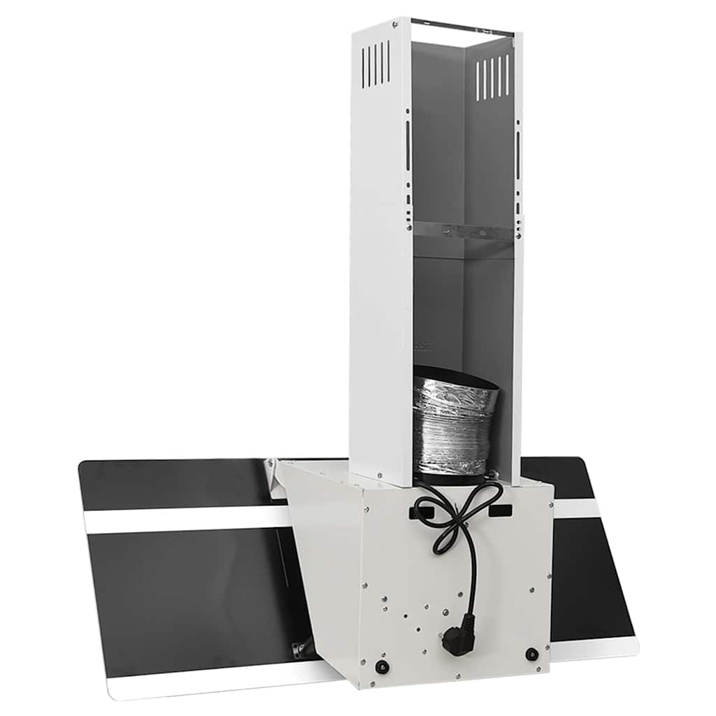 Απορροφητήρας Τοίχου Λευκός 90 εκ. από Ατσάλι και Ψημένο Γυαλί - Pakobazaar