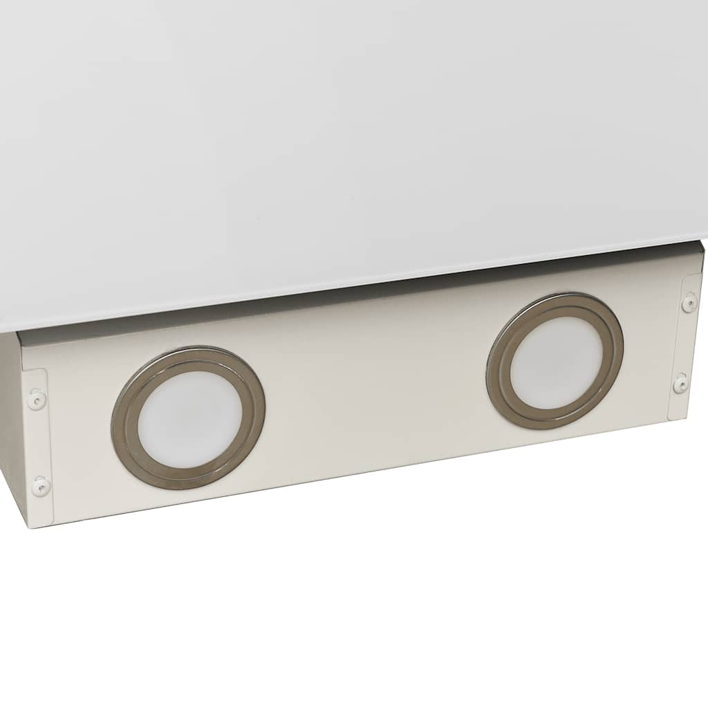 Απορροφητήρας Τοίχου Λευκός 60 εκ. από Ατσάλι και Ψημένο Γυαλί - Pakobazaar