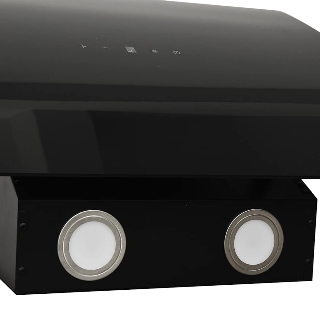 Απορροφητήρας Τοίχου Μαύρος 90 εκ. από Ατσάλι και Ψημένο Γυαλί - Pakobazaar