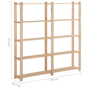 Ραφιέρα 5 Επιπέδων 170 x 28,5 x 170 εκ. από Μασίφ Ξύλο Πεύκου