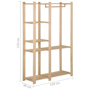 Κρεμάστρα Ρούχων Δαπέδου 110x38x170 εκ. από Μασίφ Ξύλο Πεύκου