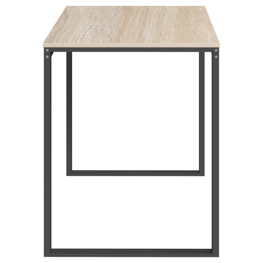 Γραφείο Υπολογιστή Μαύρο/Δρυς 110 x 60 x 73 εκ. από Μοριοσανίδα - Pakobazaar