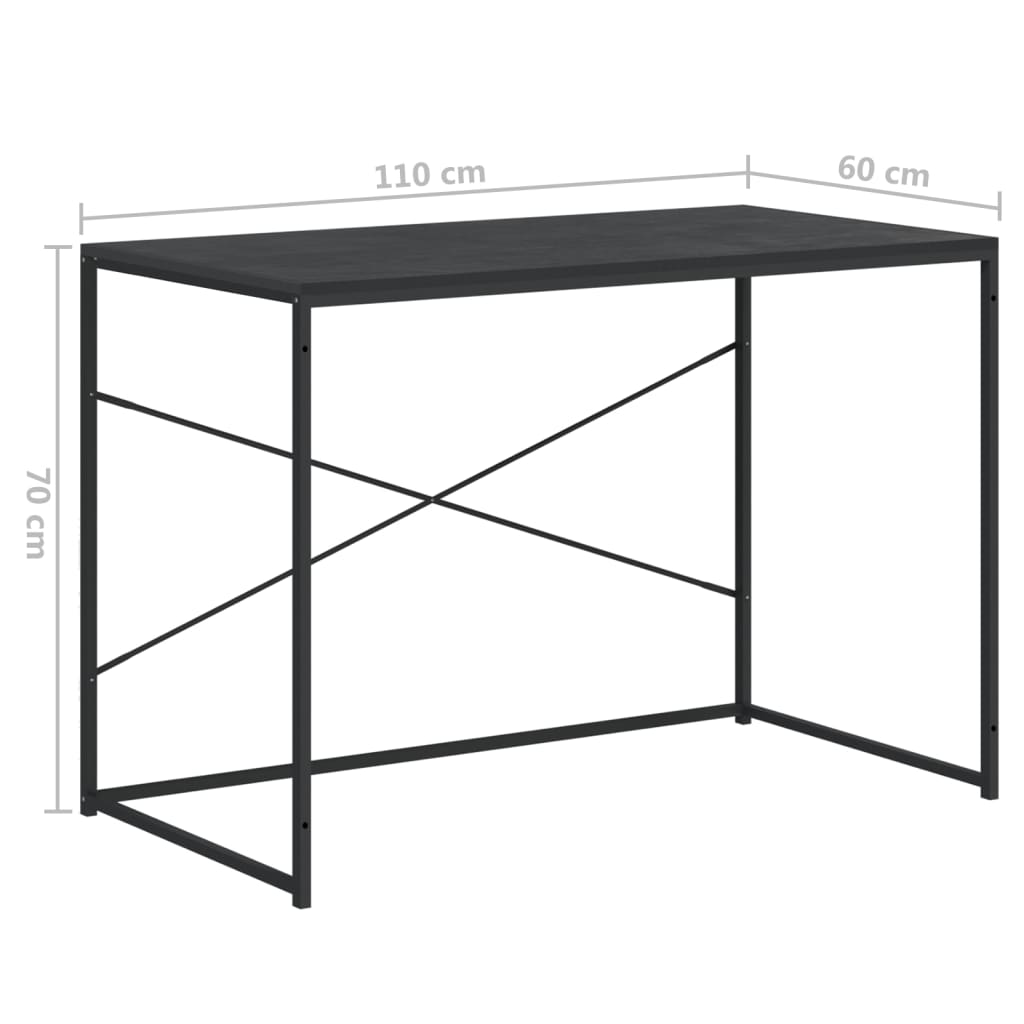 Γραφείο Υπολογιστή Μαύρο 110 x 60 x 70 εκ. Επεξεργασμένο Ξύλο