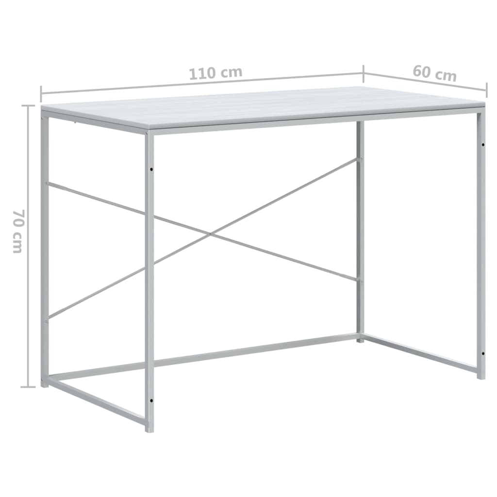 Γραφείο Υπολογιστή Λευκό 110 x 60 x 70 εκ. από Επεξ. Ξύλο - PAKOBAZAAR