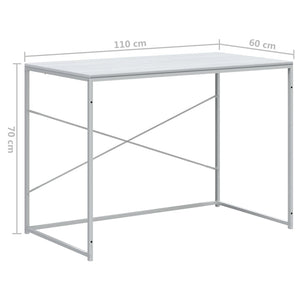 Γραφείο Υπολογιστή Λευκό 110 x 60 x 70 εκ. από Επεξ. Ξύλο - PAKOBAZAAR