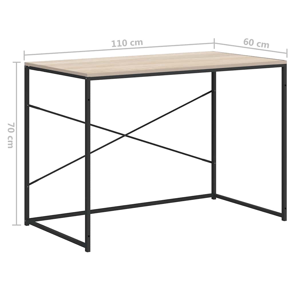 Γραφείο Υπολογιστή Μαύρο 110 x 60 x 70 εκ. Επεξεργασμένο Ξύλο
