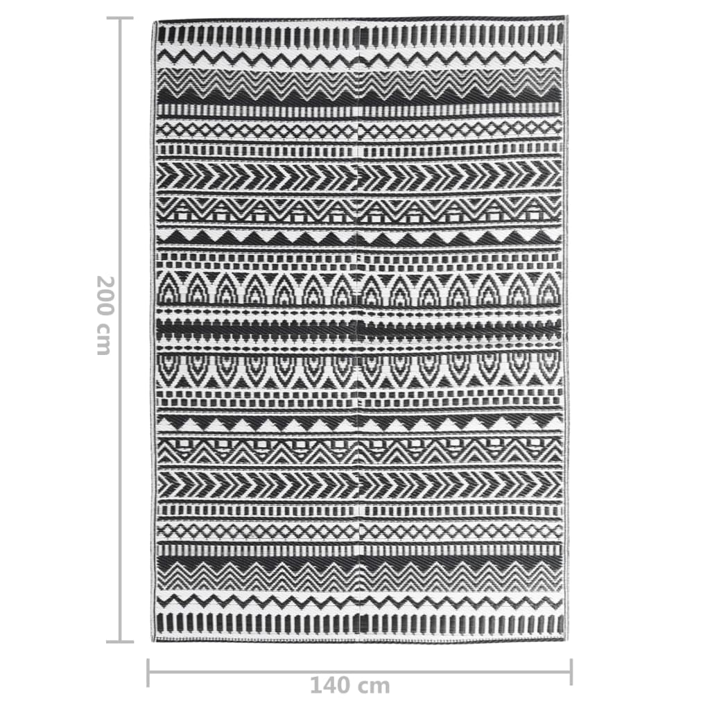 Χαλί εξωτερικού χώρου ARAKIL Μαύρο 140x200 cm PP
