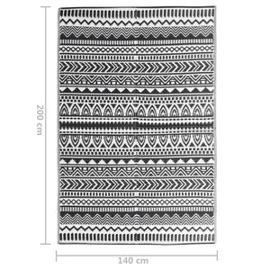 Χαλί εξωτερικού χώρου ARAKIL Μαύρο 140x200 cm PP