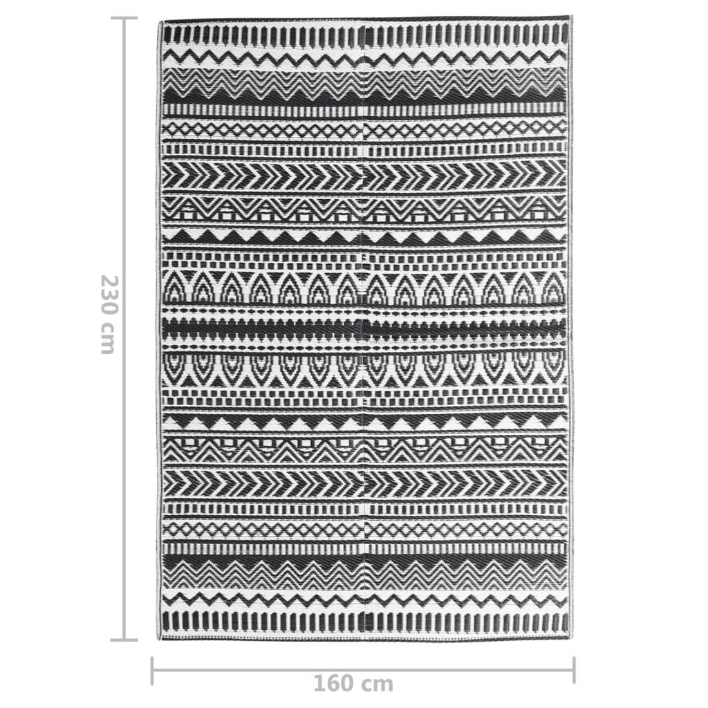 Χαλί εξωτερικού χώρου ARAKIL Μαύρο 160x230 cm PP
