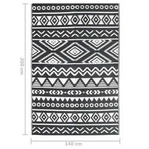 Χαλί εξωτερικού χώρου ARAKIL Μαύρο 140x200 cm PP - Pakobazaar