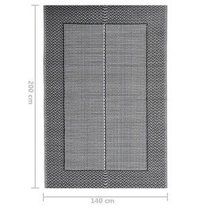 Χαλί εξωτερικού χώρου ARAKIL Μαύρο 140x200 cm PP