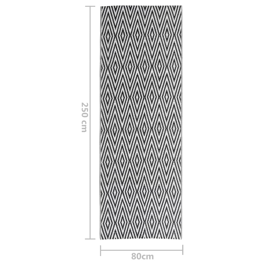 Χαλί εξωτερικού χώρου ARAKIL Μαύρο 80x250 cm PP