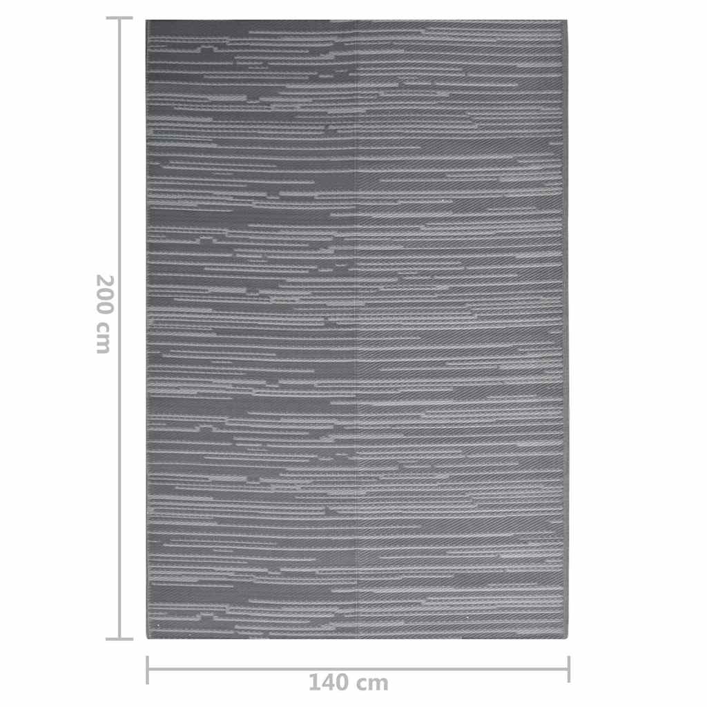 Χαλί εξωτερικού χώρου ARAKIL Ανθρακί 140x200 cm PP - Pakobazaar