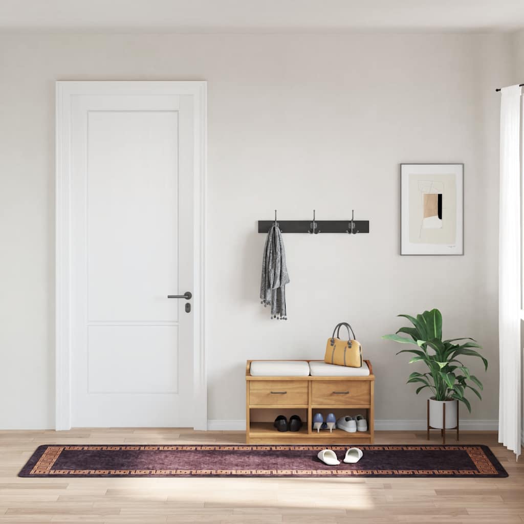 Χαλί Πλενόμενο Αντιολισθητικό Μαύρο / Χρυσό 80 x 300 εκ.