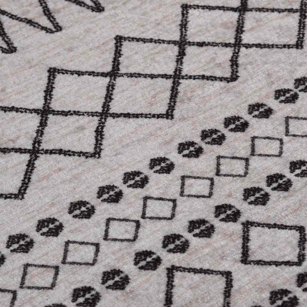 Χαλί Πλενόμενο Αντιολισθητικό Μαύρο / Λευκό Ø 120 εκ.