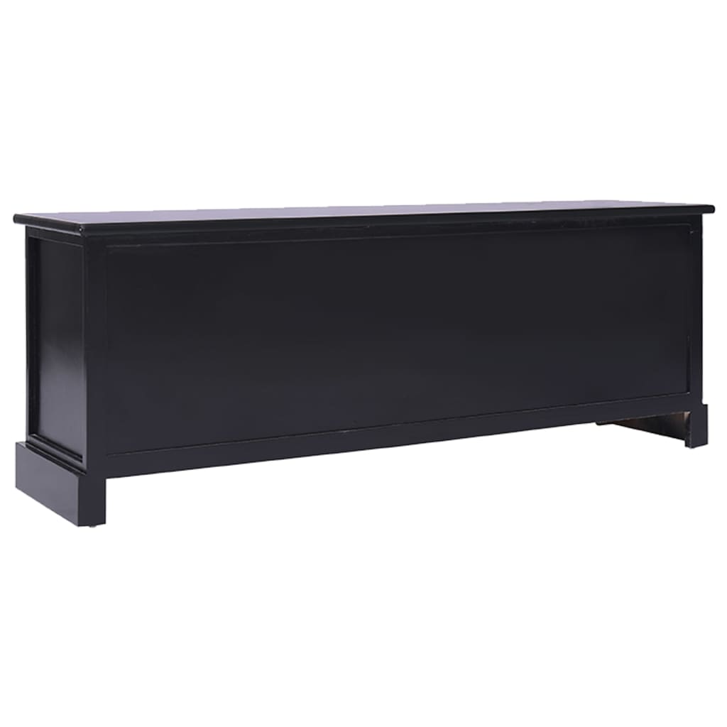 Έπιπλο Τηλεόρασης Μαύρο 108x30x40 εκ. από Μασίφ Ξύλο Παυλώνιας - Pakobazaar