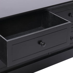 Έπιπλο Τηλεόρασης Μαύρο 108x30x40 εκ. από Μασίφ Ξύλο Παυλώνιας - Pakobazaar