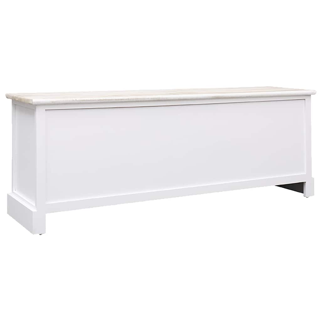 Έπιπλο Τηλεόρασης Λευκό & Αν. Καφέ 108x30x40 εκ. Μασίφ Παυλώνια
