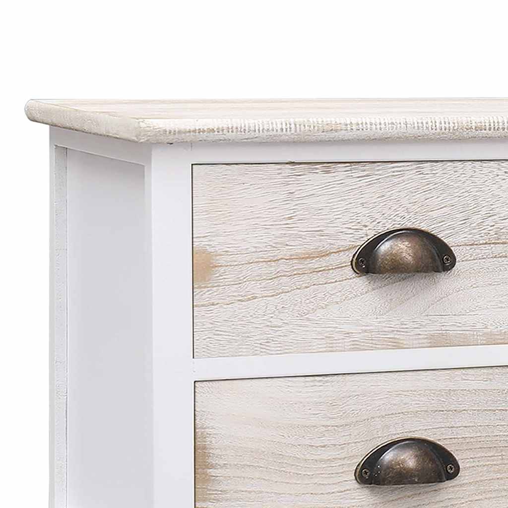 Έπιπλο Τηλεόρασης Λευκό & Αν. Καφέ 108x30x40 εκ. Μασίφ Παυλώνια