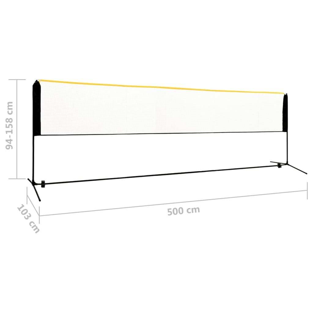 Φιλέ Μπάντμιντον Ρυθμιζόμενο 500 x 103 x 94-158 εκ. Μεταλλικό - Pakobazaar